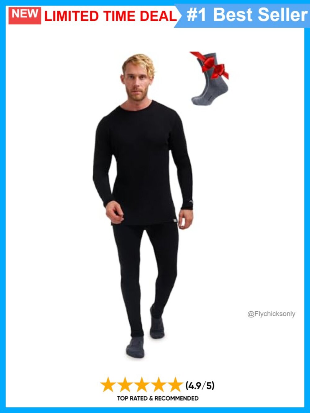 100% Merino Wool Base Layer Set Thermal Long Johns Moisture Wicking